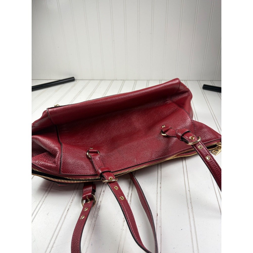 Coach Vintage Y2K Kleo Carryall Red Leather Shoulder Bag Tote - Picture 9 of 12